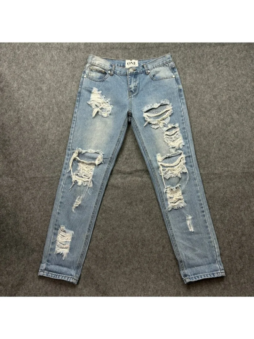 One Teaspoon Awesome Baggies Jeans Women's Size 26 Button Fly Distressed Denim - Picture 2 of 13